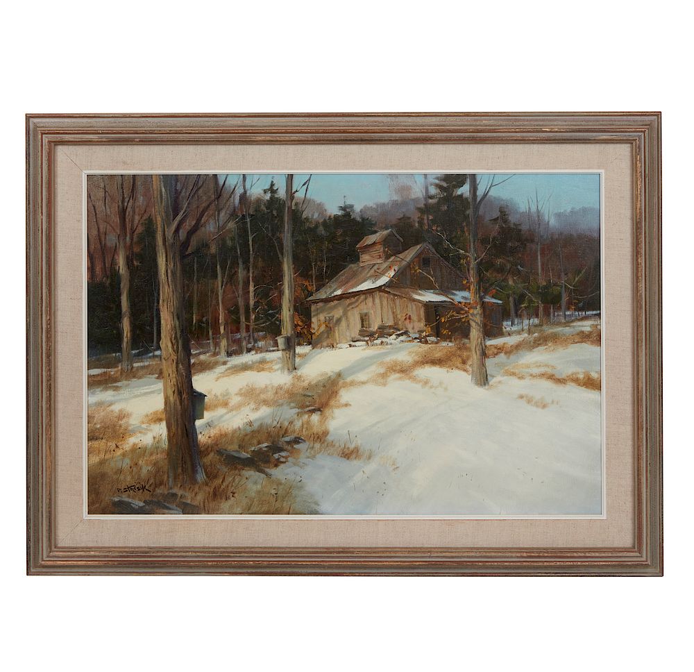 Appraisal: Paul Strisik - Painting Vermont Sugar Shack Framed Paul Strisik