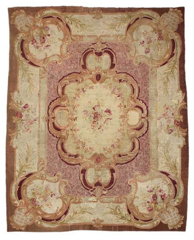 Appraisal: Aubusson Carpet mid th century floral central spray with acanthus