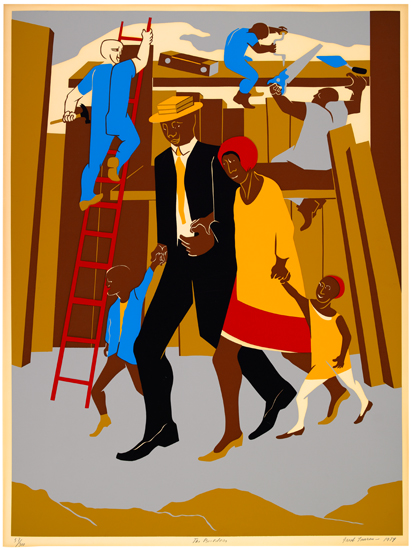 Appraisal: JACOB LAWRENCE - The Builders Color screenprint on wove paper