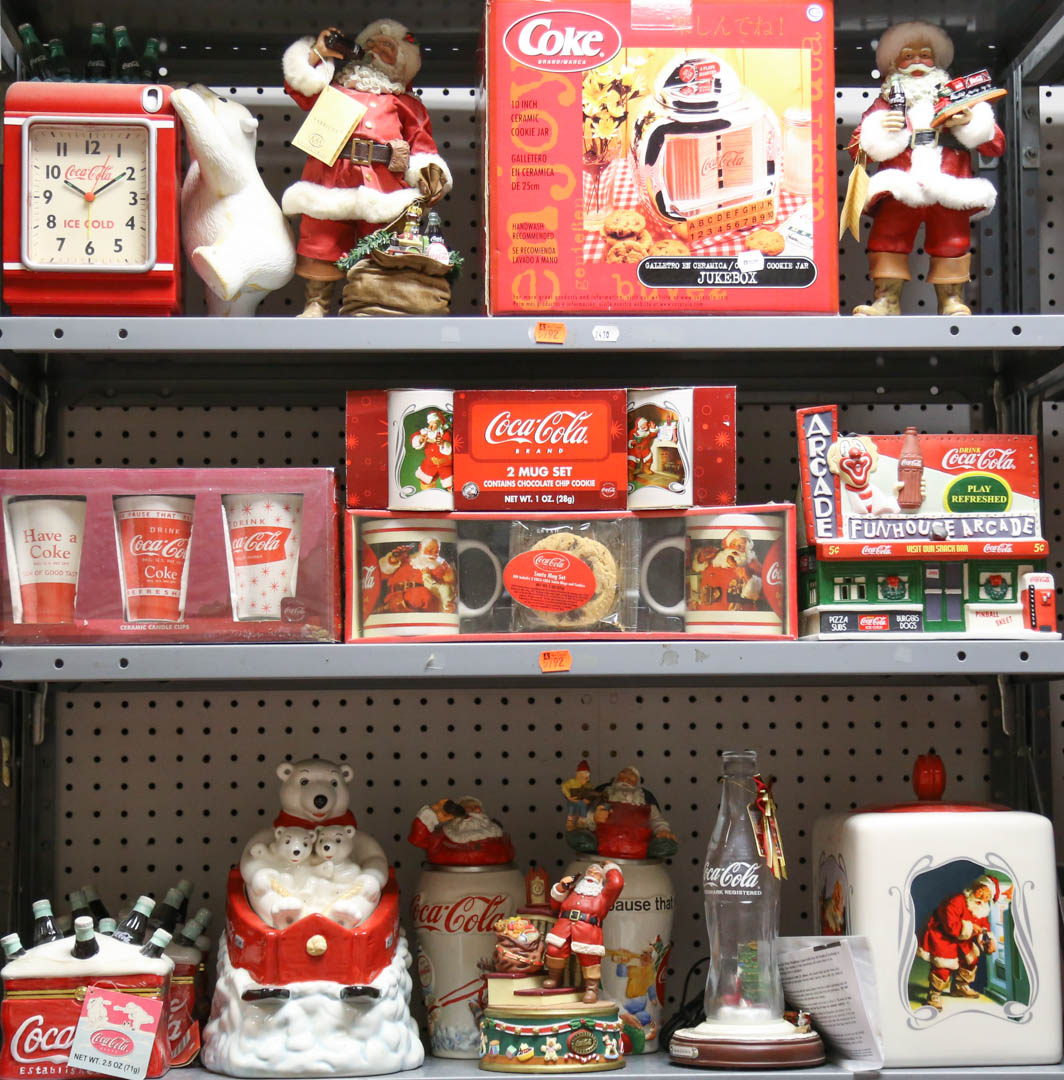 Appraisal: Three shelves of Coca-Cola collectibles Undernumber