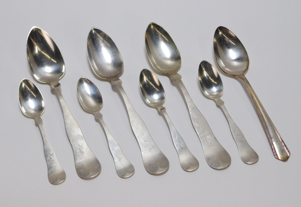 Appraisal: PC PALMER BACHELDER COIN SILVER SPOONS United States Late th-