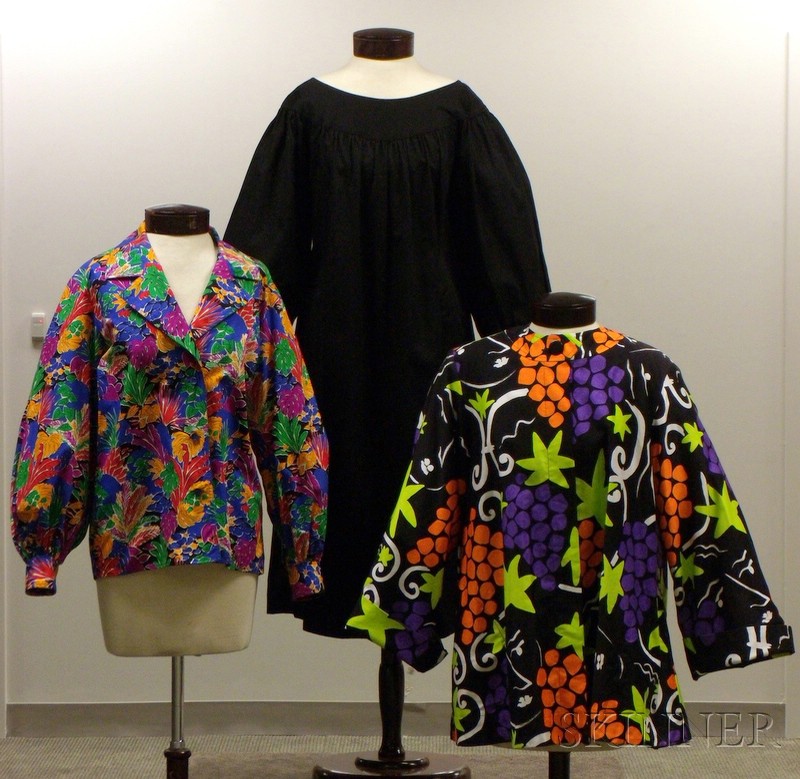 Appraisal: Three Vintage Yves St Laurent Cotton Items s- s all