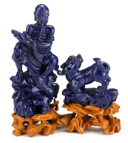 Appraisal: Chinese carved lapis lazuli groupinglate Qing dynasty