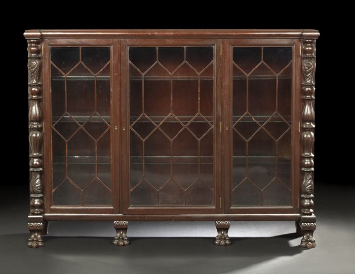 Appraisal: American Late Classical Revival Mahogany Bookcase ca of tripartite form