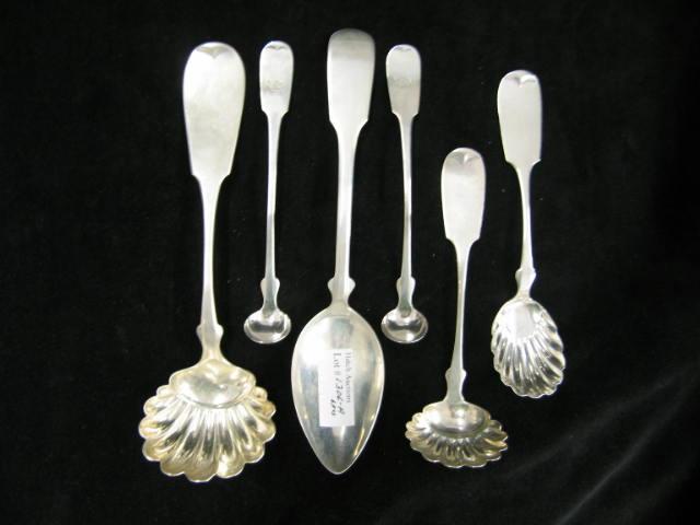 Appraisal: American Coin Silver Serving Pieces - 's includes cherry scoops