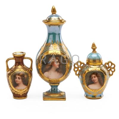 Appraisal: ROYAL VIENNA PORCELAIN CABINET VASES Condition Report