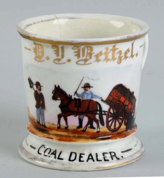 Appraisal: Coal Delivery Shaving Mug Mug depicts a coal delivery by