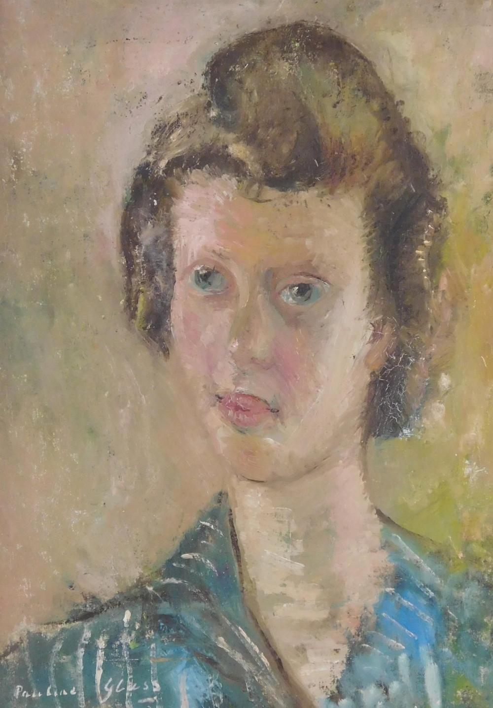 Appraisal: Pauline Glass British b oil on canvas board portrait of