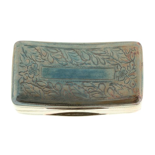 Appraisal: A George III silver snuff box of slightly curved oblong