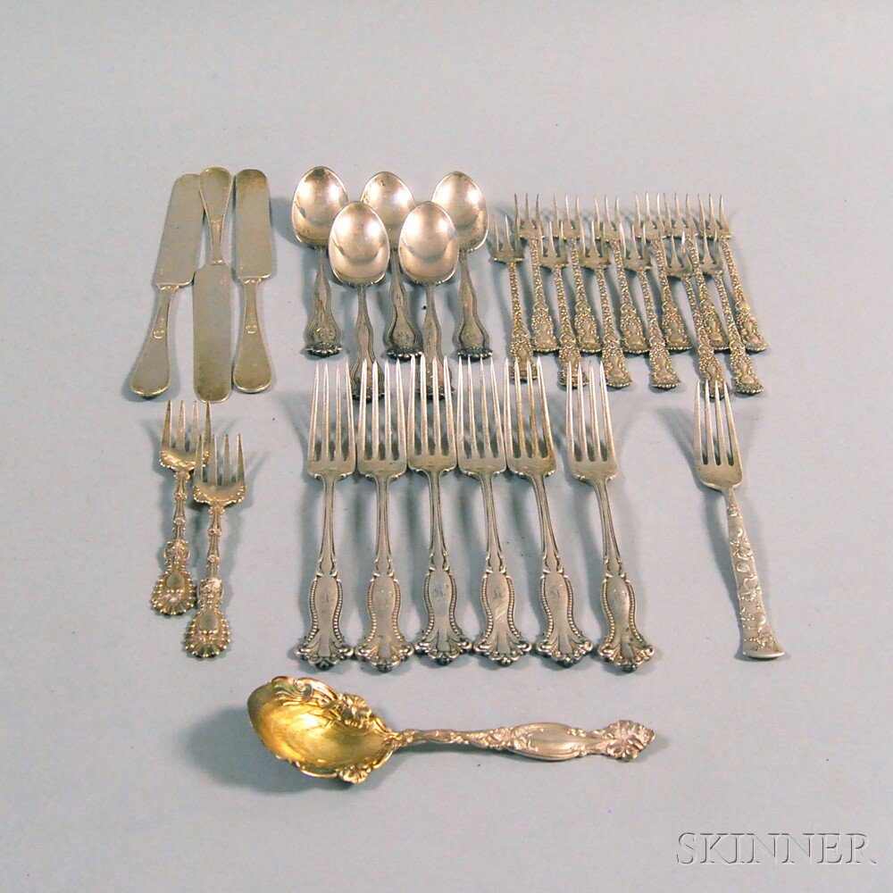 Appraisal: Small Group of Sterling Silver Flatware including six Howard Hope