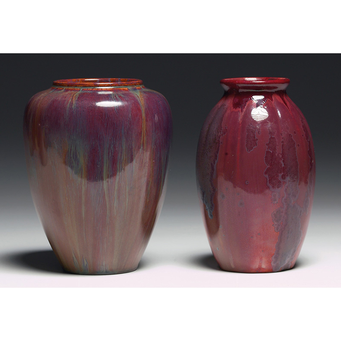 Appraisal: Pilkington vase tapered form covered in a drip glaze impressed