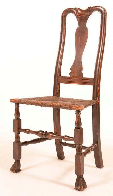 Appraisal: New England Queen Anne Rush Seat Side Chair New England