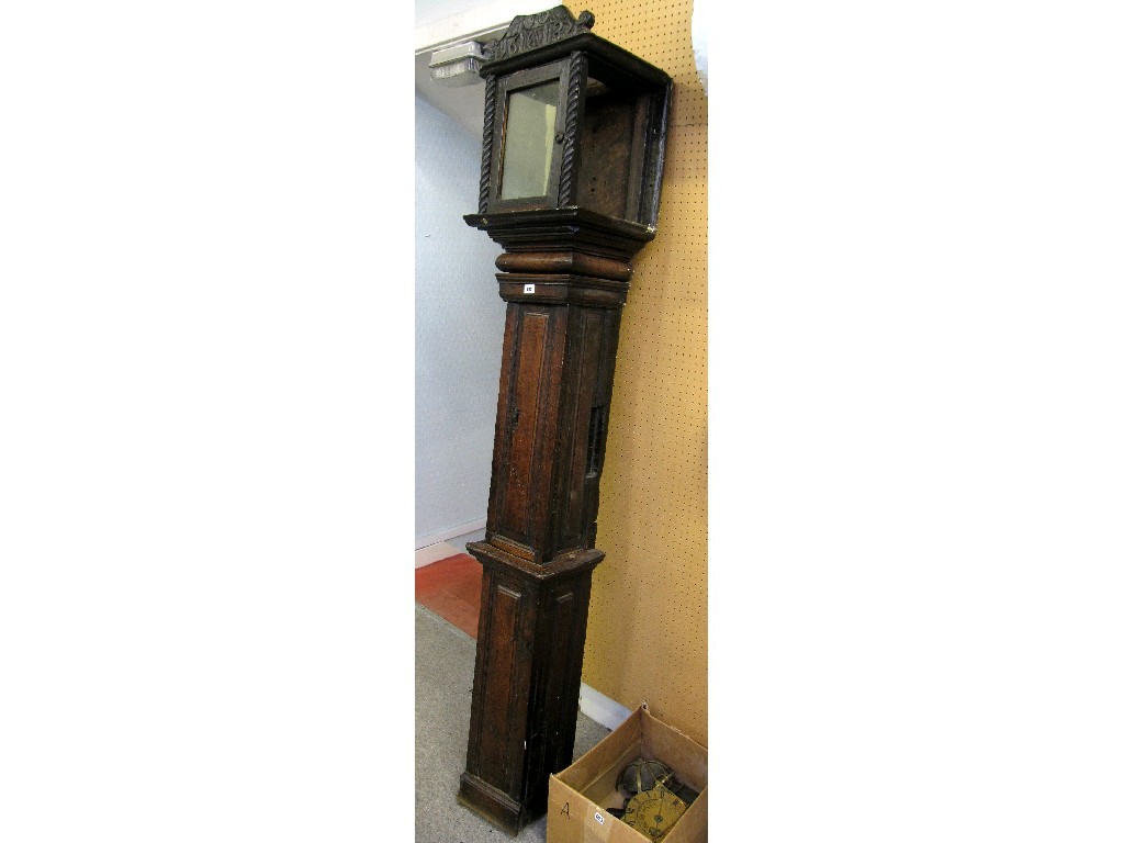 Appraisal: Oak longcase clock with brass movement by John Ebsmorth the