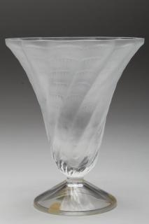 Appraisal: Lalique Lucie Frosted Crystal Swirl Vase Vintage s the underside