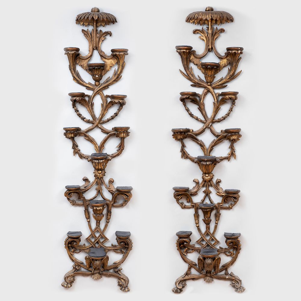 Appraisal: Pair of English Giltwood Wall Brackets x x in Property