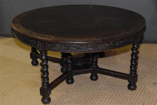 Appraisal: ROUND BANQUET TABLE Jacobean style with barley twist legs and