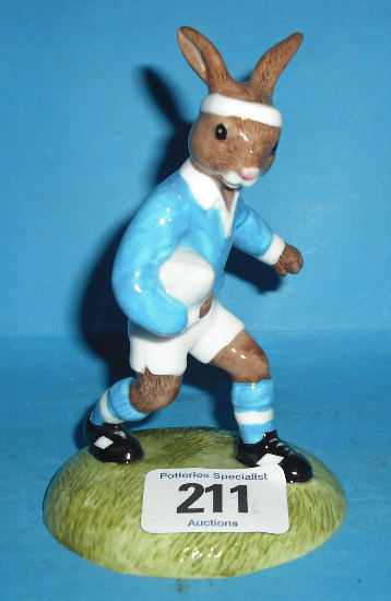 Appraisal: Royal Doulton Bunnykins Figure Rugby Player DB Boxed with Certificate