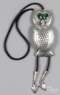 Appraisal: Greg Lewis Laguna Pueblo New Mexico handmade silver owl form