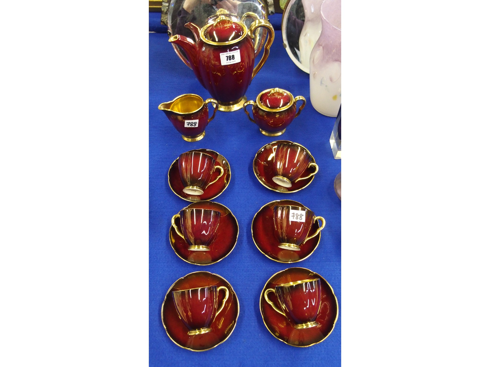 Appraisal: Carlton Ware Rouge Royale coffee set