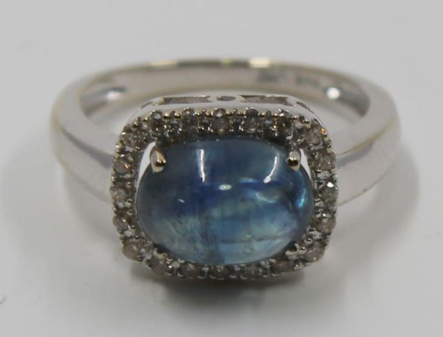 Appraisal: JEWELRY kt White Gold Sapphire and DiamondRing Accompanied by an