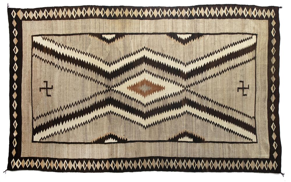 Appraisal: Navajo Regional Area Rug with Whirling Logs ca Navajo Regional