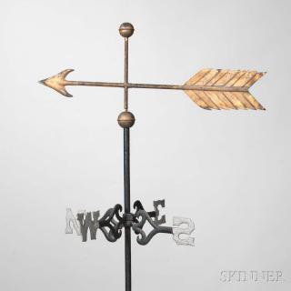 Appraisal: Gilded Arrow Weathervane America late th century with cast iron