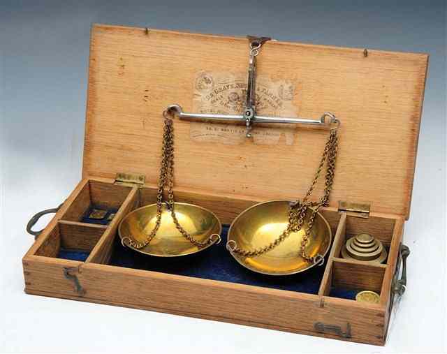 Appraisal: A SET OF ANTIQUE BRASS AND STEEL SCALES by De