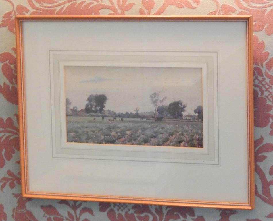 Appraisal: William Bartol Thomas - Landscape with farm workers watercolour signed