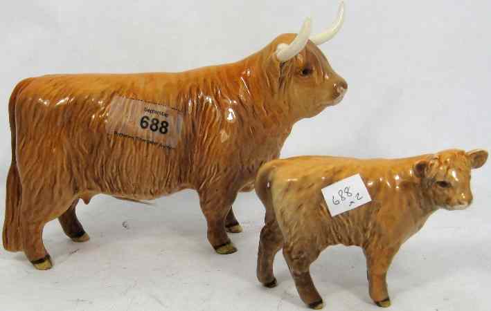 Appraisal: Beswick Cattle Highland Cow and Calf D