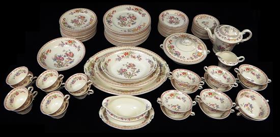 Appraisal: Old ivory Syracuse China Bombay pattern seventy-seven pieces polychrome floral