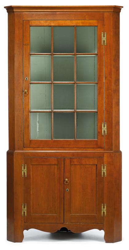 Appraisal: Federal cherrywood corner cupboardpennsylvania circa