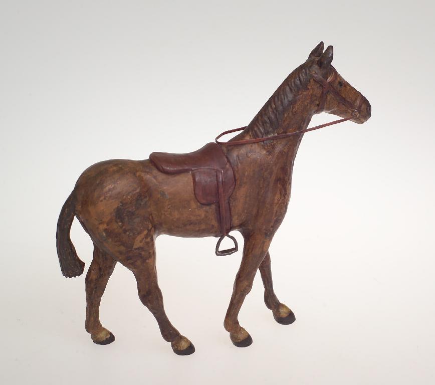 Appraisal: CONTINENTAL COLD-PAINTED BRONZE MODEL OF A SADDLED HORSE c unmarked