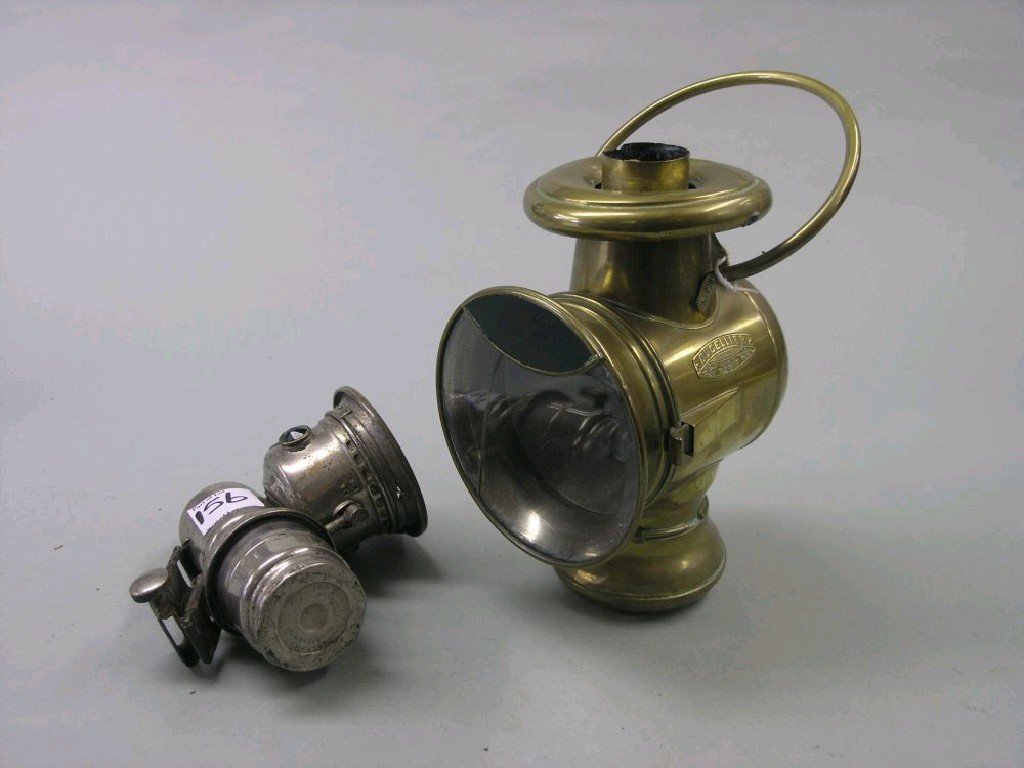 Appraisal: An unusual Ducellier Paris brass automobile side lamp circa and