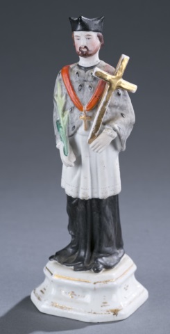 Appraisal: Early th c Porcelain Priest A painted porcelain priest with