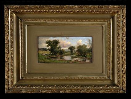 Appraisal: CHARLES GRANT BEAUREGARD - MOUNTAIN LANDSCAPE WITH GRAZING SHEEP Oil