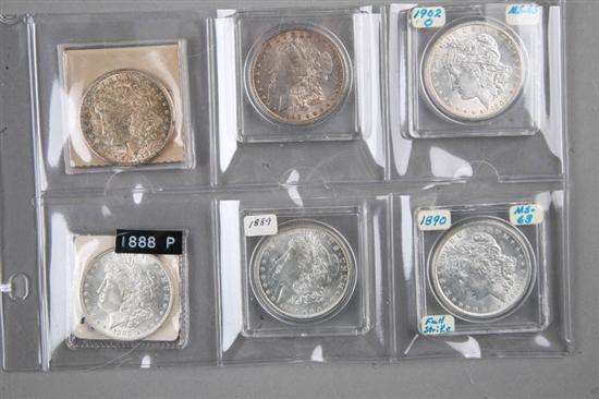 Appraisal: SIX MORGAN SILVER DOLLARS Years include -O and