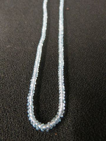 Appraisal: Blue Topaz Bead Necklace faceted gems to mm long k