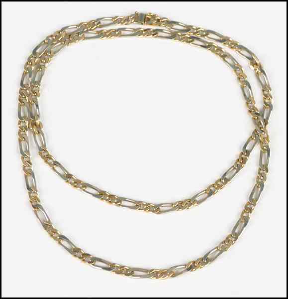 Appraisal: KARAT YELLOW AND WHITE GOLD LINK NECKLACE Length '' Wt