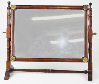 Appraisal: th c delicately framed shaving mirror stand ht th c