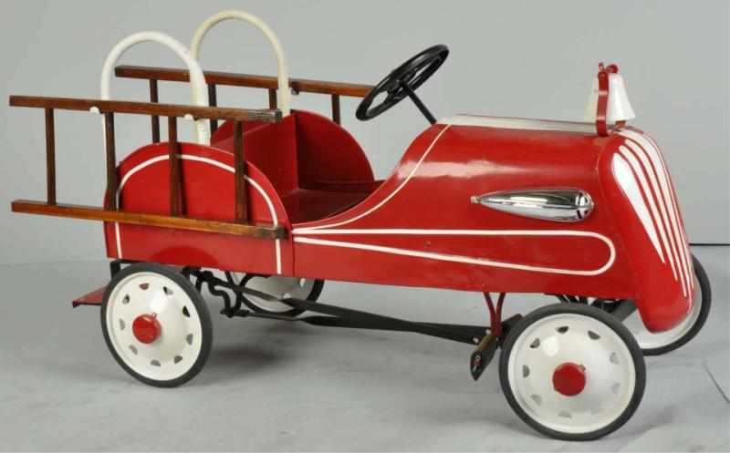 Appraisal: Pressed Steel Garton Fire Pedal Car Toy Description Circa s