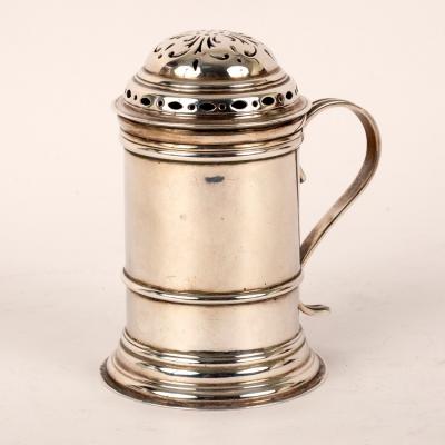 Appraisal: A silver kitchen shaker Elkington Co Britannia marks for Sheffield