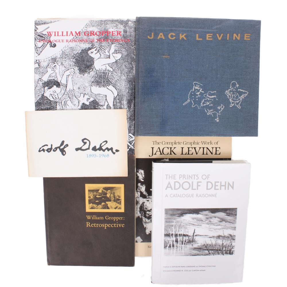 Appraisal: DEHN GROPPER LEVINE SIX ART MONOGRAPH BOOKS CATALOGUE RAISONNE AND