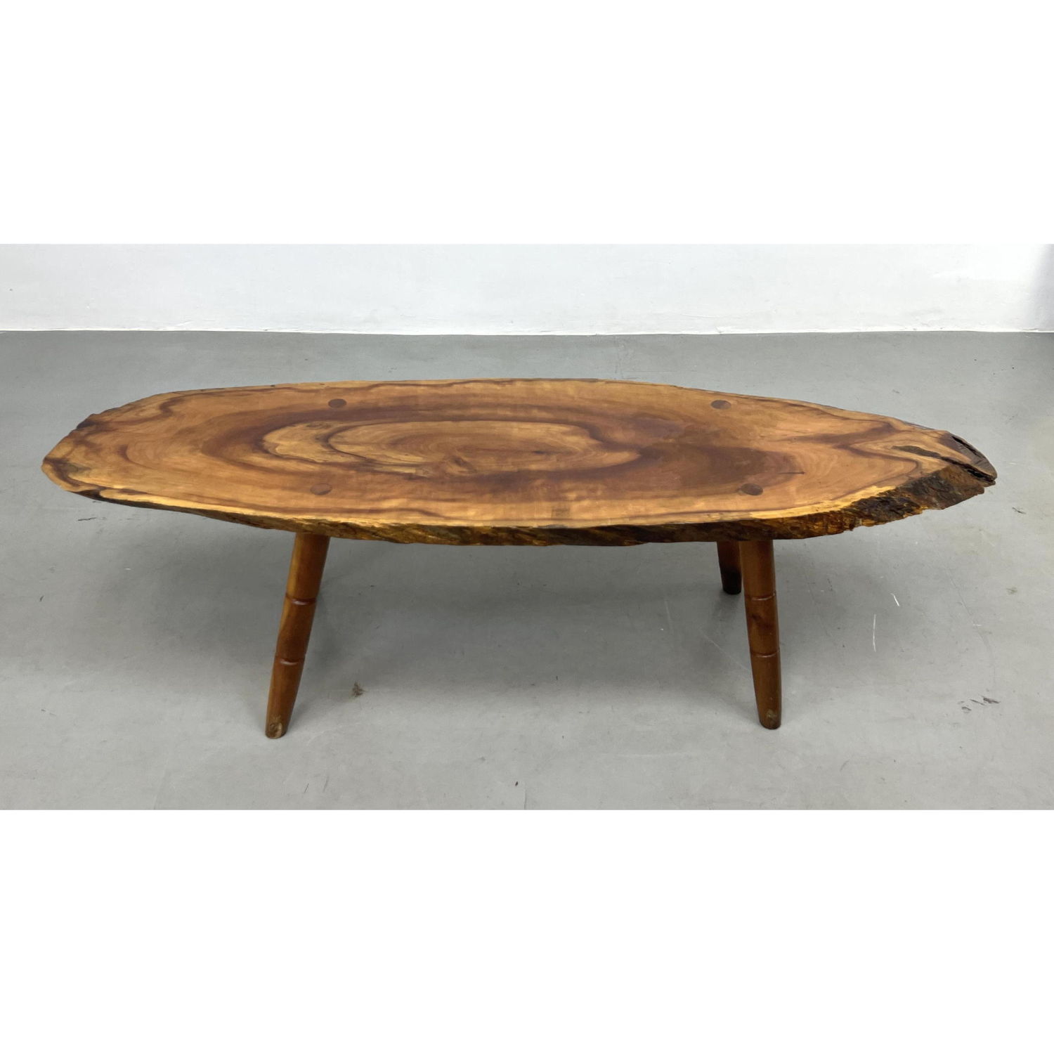 Appraisal: Live Edge Tree Trunk Slab Top Coffee Table Organic Natural