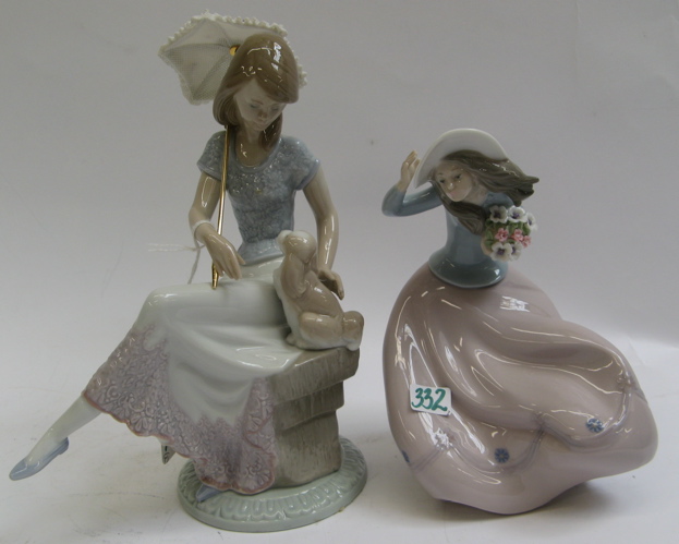 Appraisal: TWO SPANISH LLADRO GLAZED PORCELAIN FIGURES includes Picture Perfect a