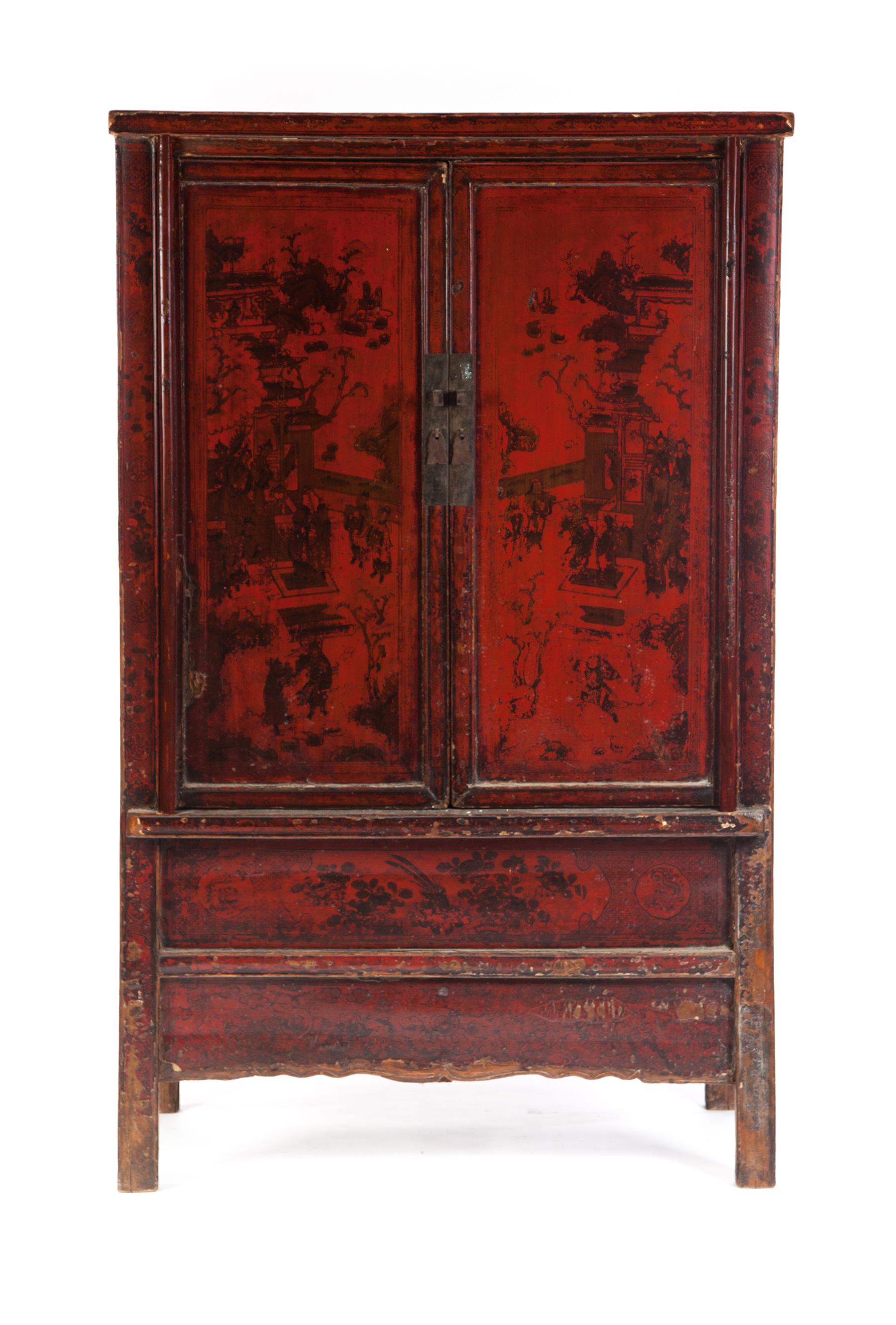 Appraisal: CHINESE CLOTHES PRESS Shanxi province ca s Two door cabinet