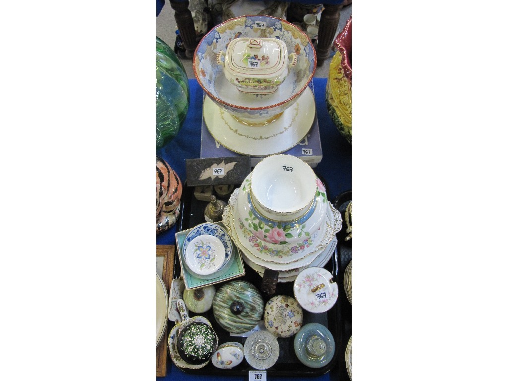 Appraisal: Tray lot of assorted ceramics and glass and two boxed