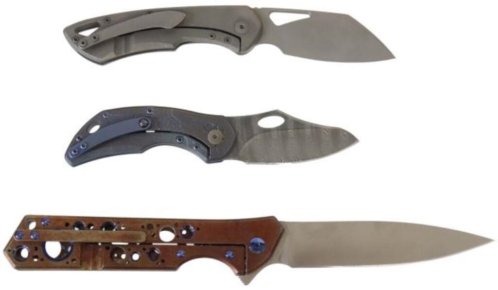 Appraisal: lot of Olamic Tactical and Custom flip knives new in