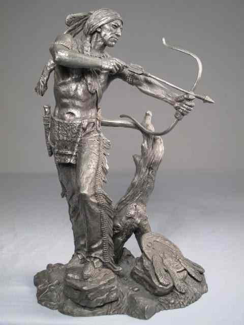 Appraisal: 'Sioux Hunter'' pewter figure by Jim Ponter Titled and signed