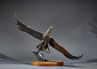 Appraisal: David LeRoy Schaefer - Eagle Catching a Fish signed and