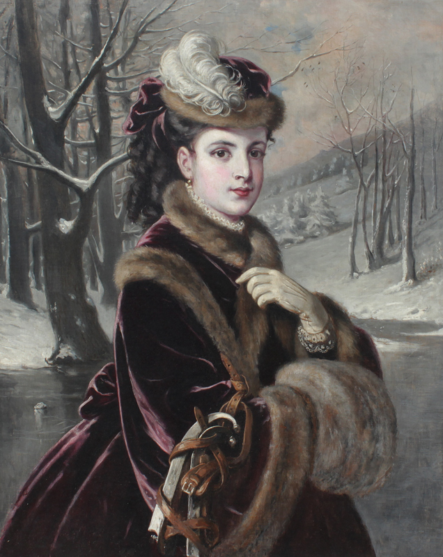 Appraisal: EXCEPTIONAL TH CENTURY PORTRAIT OF A YOUNG FEMALE ICE SKATER